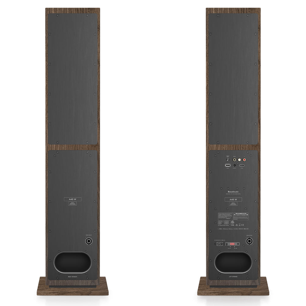 Audio Pro A48 W Kahverengi Kule Tipi Multiroom Akıllı Ev Hoparlörü(Çift)